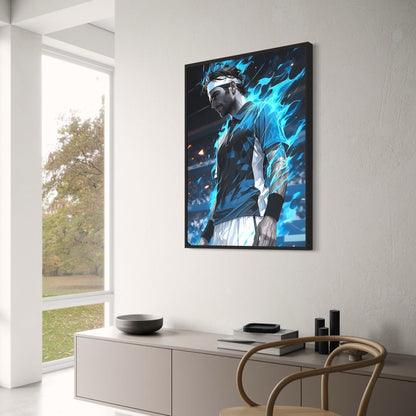 Roger Federer Poster | Dynamic Tribute to Sporting Excellence | Iconic Athlete Artwork | Celebrate Passion, Power, and Achievement