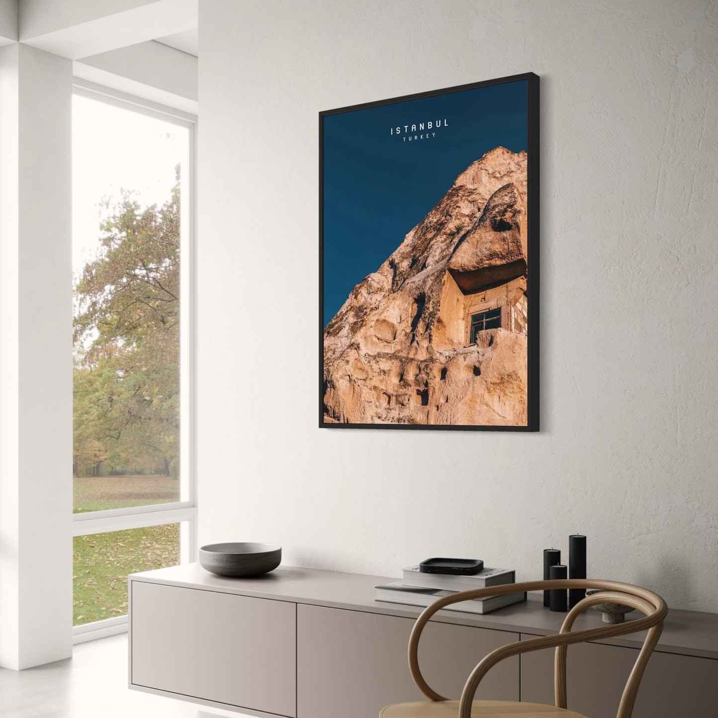 Cappadocia Cave Dwellings Poster | Ancient Rocky Landscape | Unique Turkish Scenery | Istanbul & Constantinople Art | Turkey Canvas Wall Decor