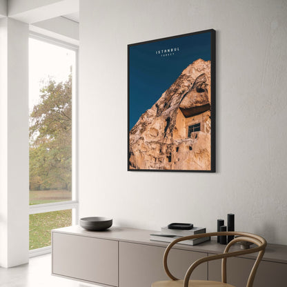 Cappadocia Cave Dwellings Poster | Ancient Rocky Landscape | Unique Turkish Scenery | Istanbul & Constantinople Art | Turkey Canvas Wall Decor