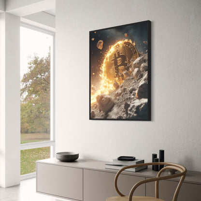 Bitcoin Explosion Poster  Crypto Digital Currency Art, Futuristic Decor | Home Decor | Decoration Poster