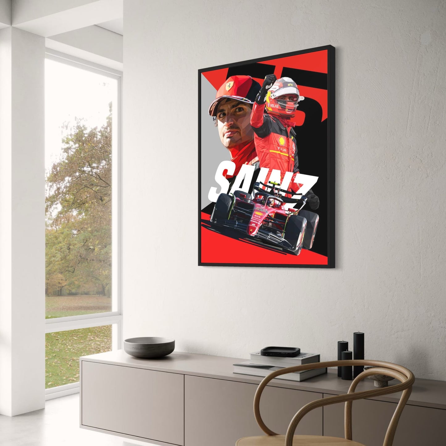 F1 Legend Poster | Racer Helmet Design | Carlos Sainz Formula 1 Art | Motorsport Wall Decor