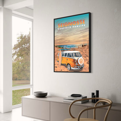 Surftrip Vanlife | Poster | Seignosse | France | The Adventurous Spirit of French Surfing Destinations | Wall Art Decor
