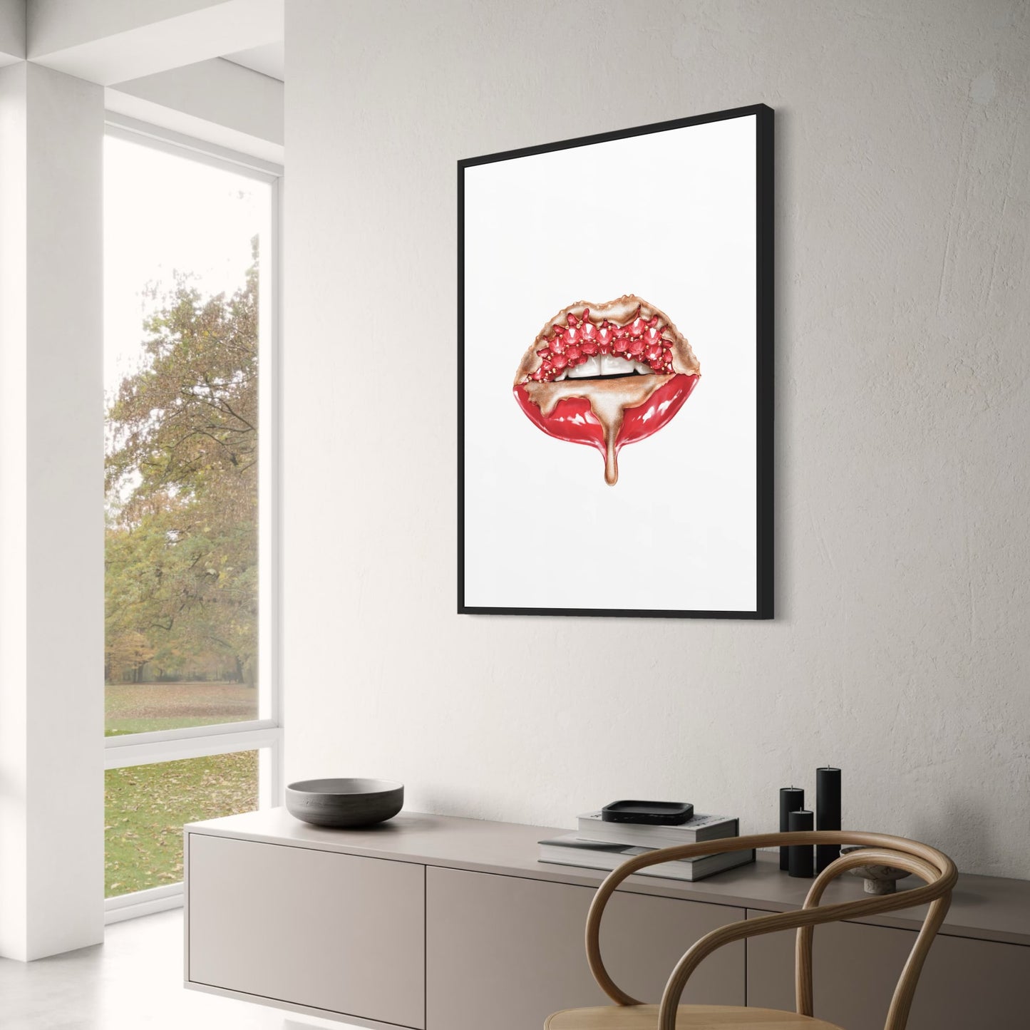 Red Glitter Lips | Glam Wall Art