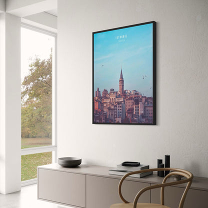 Galata Tower Poster | Dawn View | Historic Landmark | Istanbul Skyline | Enchanting Turkish Landscape Art | Turkey Travel Decor
