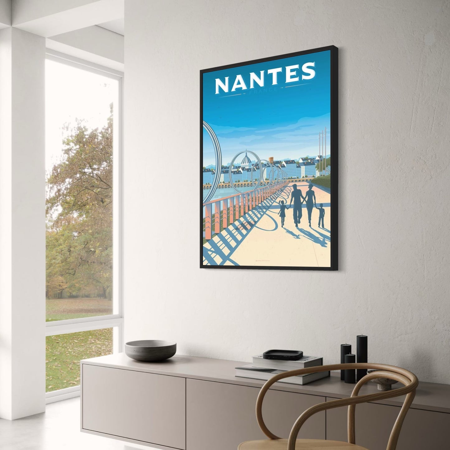 Nantes Cityscape Poster | Stunning French Destination Artwork | Wall Decor for Home & Garden | Beautiful City Landmark Art Print