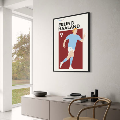 Erling Haaland Poster | Football Legend Art Print | Sport Lovers Wall Decor