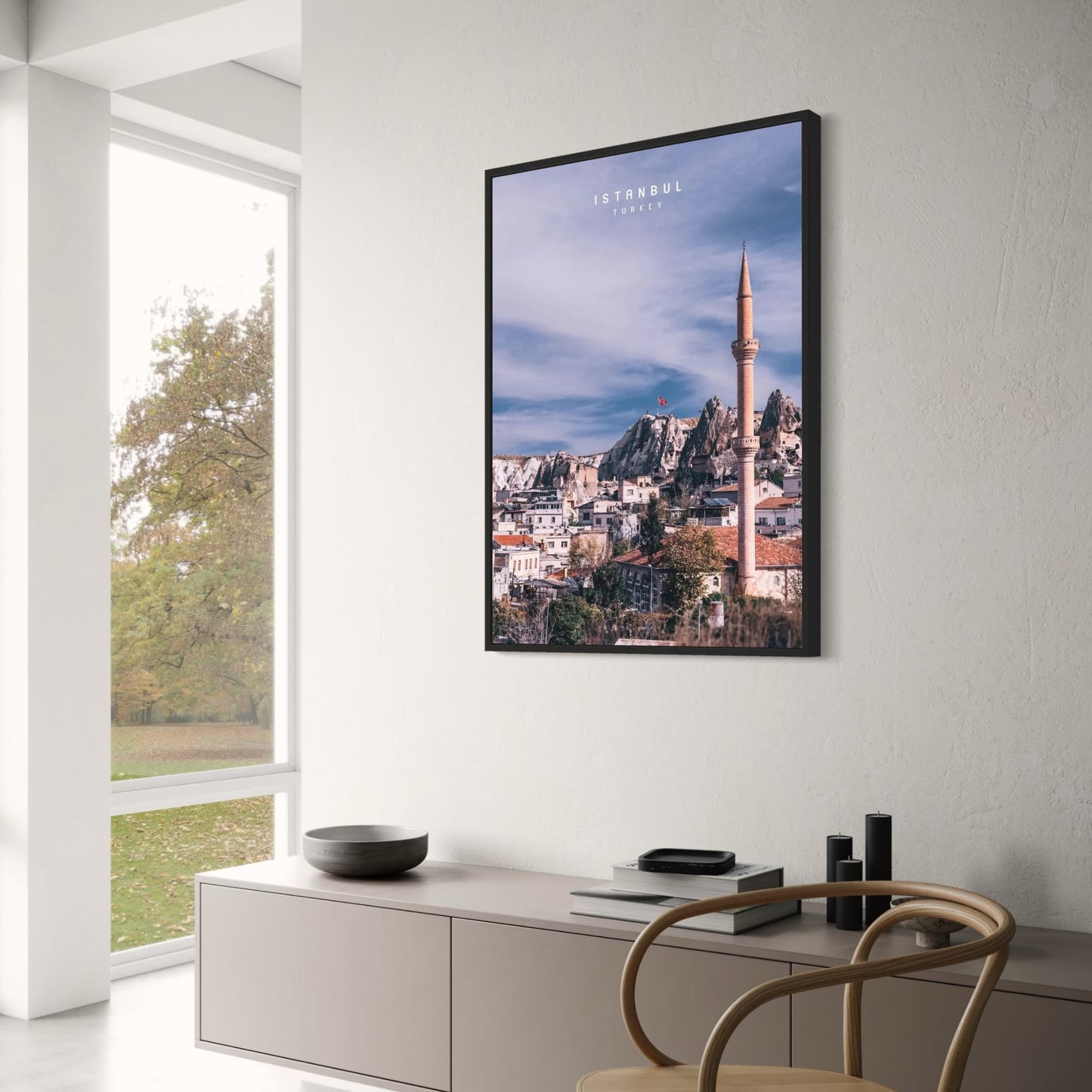 Rooftop View | Cappadocia Poster | Picturesque Village Amidst Fairy Chimneys | Istanbul & Constantinople Landmarks | Turkish Delights Scene | Turkey Wall Art
