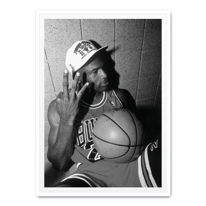 Michael Jordan | Iconic 3 Fingers Poster | Basketball Legend Wall Art | Sports Memorabilia | Home & Garden Decor