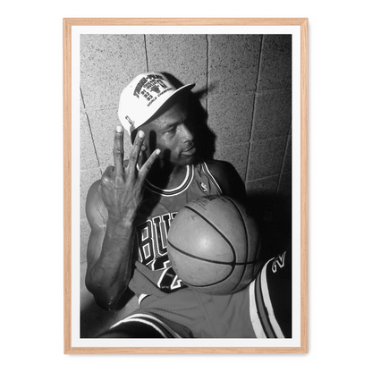 Michael Jordan | Iconic 3 Fingers Poster | Basketball Legend Wall Art | Sports Memorabilia | Home & Garden Decor