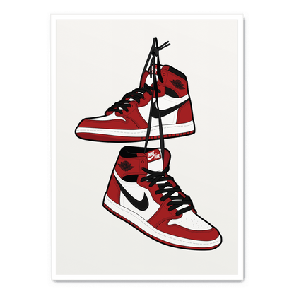 Nike Air Jordan | Iconic Basketball Sneakers Poster | Wall Art Decor | Sports Fan Gift | Retro Sneaker Print