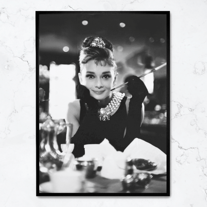 Audrey Hepburn Poster | Breakfast at Tiffany's Wall Art | Classic Movie Icon | Vintage Film Decor | Hollywood Legend Print | Timeless Home Decor