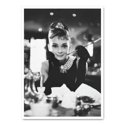 Audrey Hepburn Poster | Breakfast at Tiffany's Wall Art | Classic Movie Icon | Vintage Film Decor | Hollywood Legend Print | Timeless Home Decor