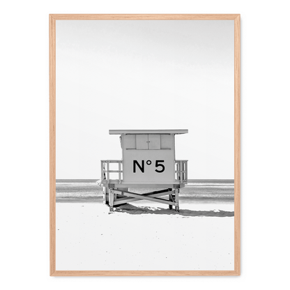 Chanel Beach Cabin Poster | Coastal Chic Decor | Luxury Fashion Art Print | Stylish Wall Art for Home & Garden | Elegant Visual Artwork