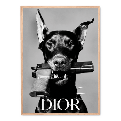 Dior Dog Poster | Elegant Home Decor Artwork | Stylish Visual Art Print | Perfect for Living Room or Office | High-Quality Design