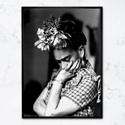 Frida Kahlo Portrait | Floral Accents | Art Poster | Mexican Artist | Wall Decor | Vibrant Colors | Home and Garden Decor
