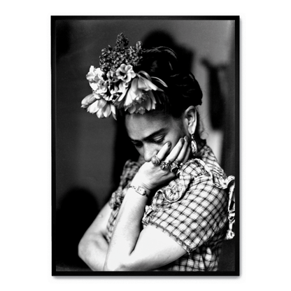 Frida Kahlo Portrait | Floral Accents | Art Poster | Mexican Artist | Wall Decor | Vibrant Colors | Home and Garden Decor
