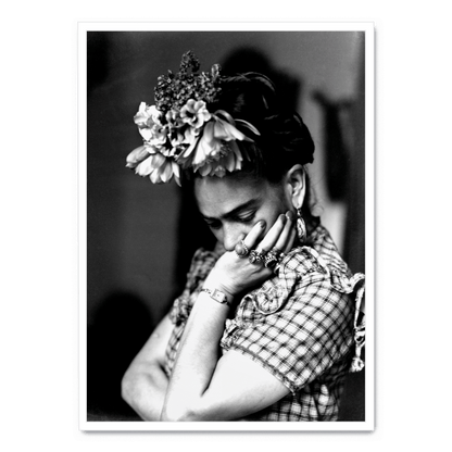 Frida Kahlo Portrait | Floral Accents | Art Poster | Mexican Artist | Wall Decor | Vibrant Colors | Home and Garden Decor
