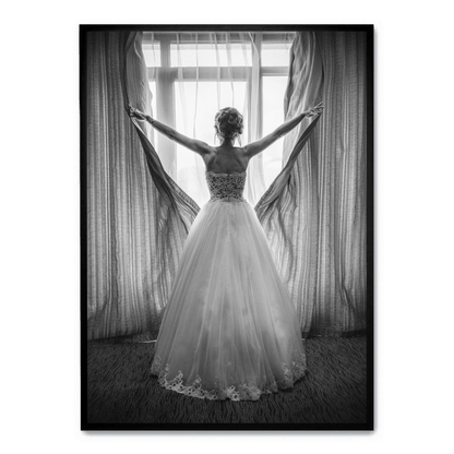 Girl Looking Out of Window Poster | Wall Art | Home Decor | Visual Artwork | Prints