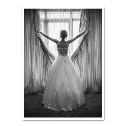 Girl Looking Out of Window Poster | Wall Art | Home Decor | Visual Artwork | Prints