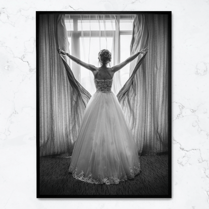 Girl Looking Out of Window Poster | Wall Art | Home Decor | Visual Artwork | Prints