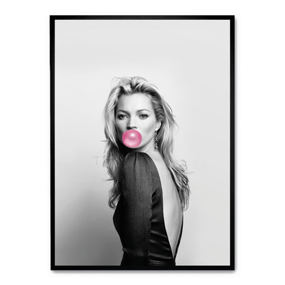 Kate Moss Bubblegum Poster | Iconic Portrait | Wall Art Decor | Fashion Photography Print | Home & Office Display