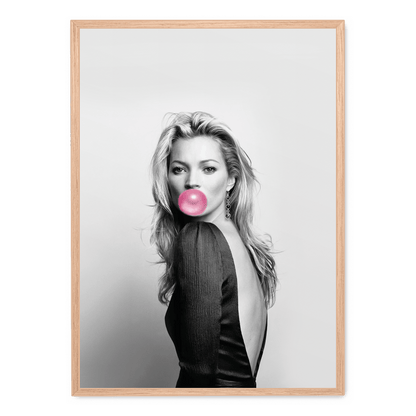 Kate Moss Bubblegum Poster | Iconic Portrait | Wall Art Decor | Fashion Photography Print | Home & Office Display