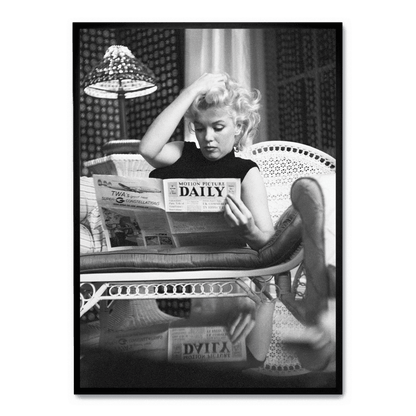 Marilyn Monroe Poster | Iconic Reading Scene | Wall Art | Home Decor | Vintage Photography Print