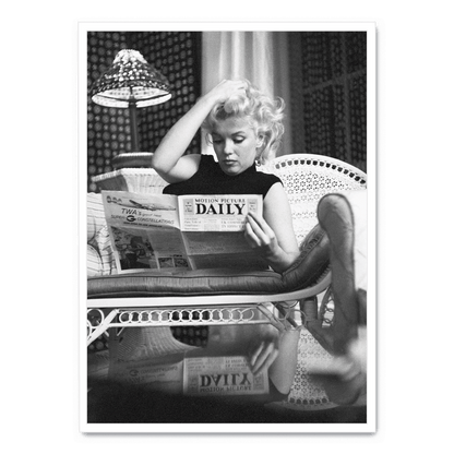 Marilyn Monroe Poster | Iconic Reading Scene | Wall Art | Home Decor | Vintage Photography Print