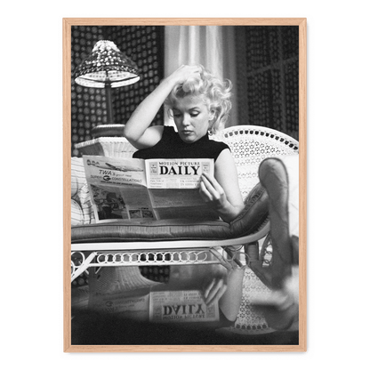 Marilyn Monroe Poster | Iconic Reading Scene | Wall Art | Home Decor | Vintage Photography Print