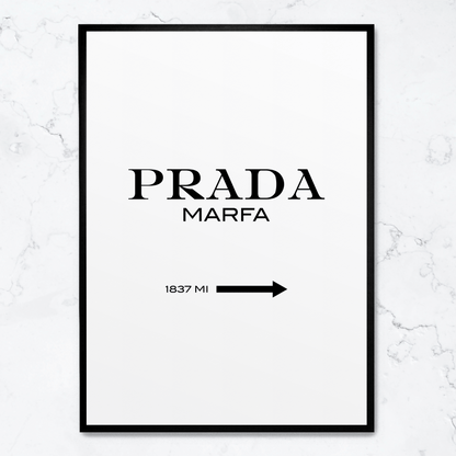 Prada Marfa Art | Modern Fashion Location | Geographical Art Print | Minimalist Wall | Poster Decor | Home Aesthetic