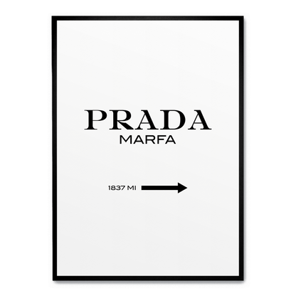 Prada Marfa Art | Modern Fashion Location | Geographical Art Print | Minimalist Wall | Poster Decor | Home Aesthetic
