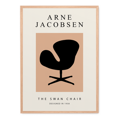 The Swan Chair Art Print | Mid-Century Modern Aesthetic | Decorative Wall Poster for Home & Garden Decor | High-Quality Visual Artwork