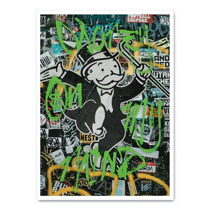 Money On My Mind Poster | Inspirational Artwork | Home Decor | Vibrant Colors | Wall Art | Creative Design | Motivational Print | Perfect for Office or Bedroom | Unframed