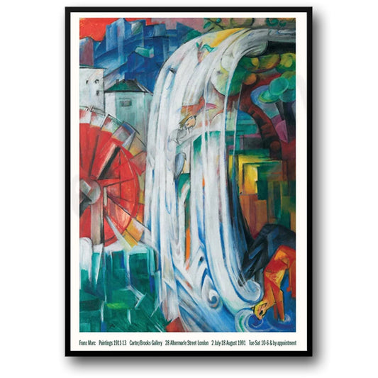 Franz Marc Poster | The Bewitched Mill | 1913 Art Reproduction | Vibrant Colors | Expressionist Artwork | Home Decor | Wall Art