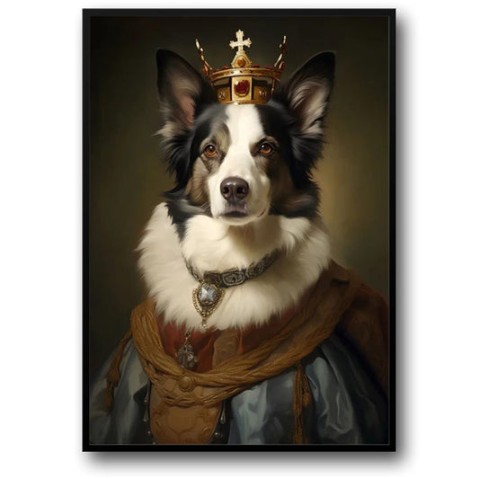 Border Collie Poster | Majestic Canine Portrait | Regal Artwork for Home Decor