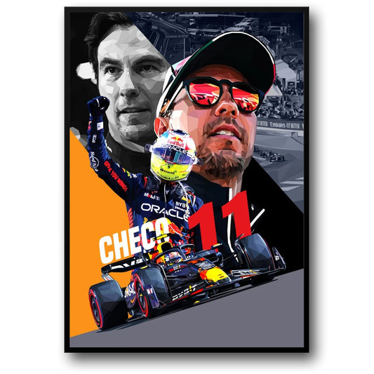 Legendary Formula 1 Racer | Sergio 'Checo' Perez 11 | Helmet Art Poster | Motorsport Decor