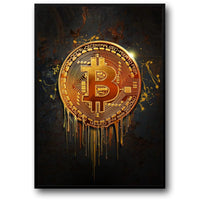 Bitcoin Gold Drip | Digital Currency Art