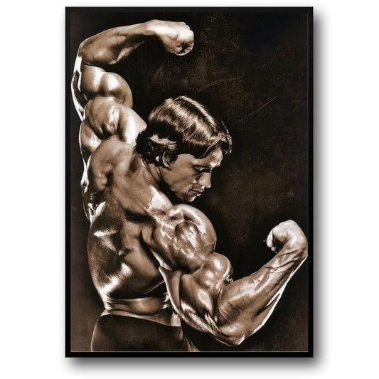 Bodybuilding | Weightlifting | Motivational Quote | Gym Fitness Poster | Legendary Iconic Arnold Schwarzenegger Pose