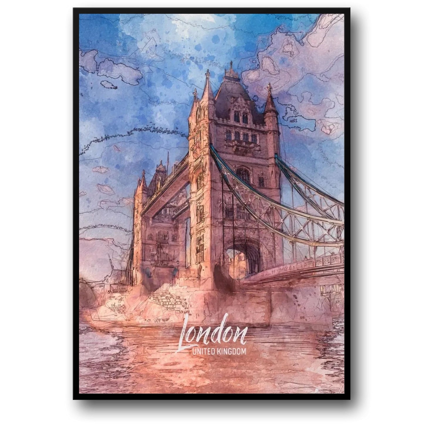 Tower Bridge | London | United Kingdom | Victorian Era Engineering | British Architectural Icons | Historical Bridges Posters