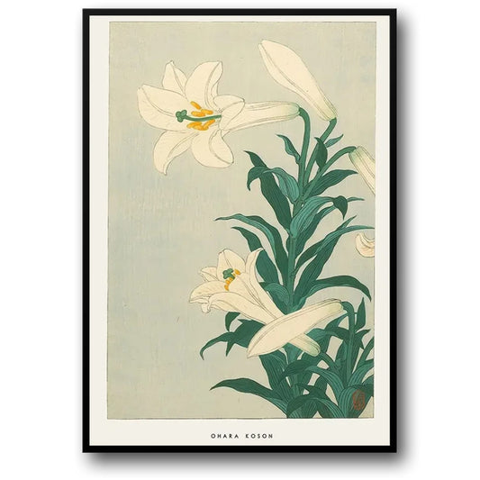Ohara Koson | Japanese Ukiyo-e | Lilies Artwork