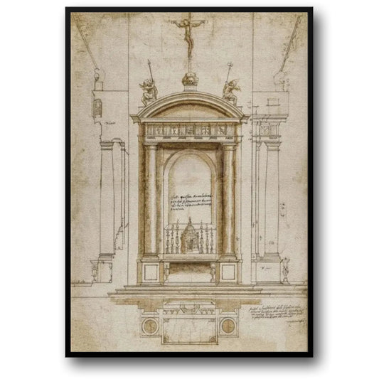 Classical Chapel Design Poster | Grandeur of Religious Architecture | European Influenced Divine Artwork | Classic Style Decor