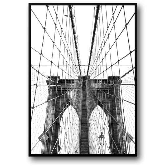 Brooklyn Bridge Lines and Symmetry | Iconic NYC Suspension Bridge | Home Decor | Decoration Poster