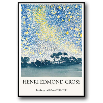 Henri Edmond Cross Poster | Landscape With Stars | Art Print | Home Decor | Wall Art