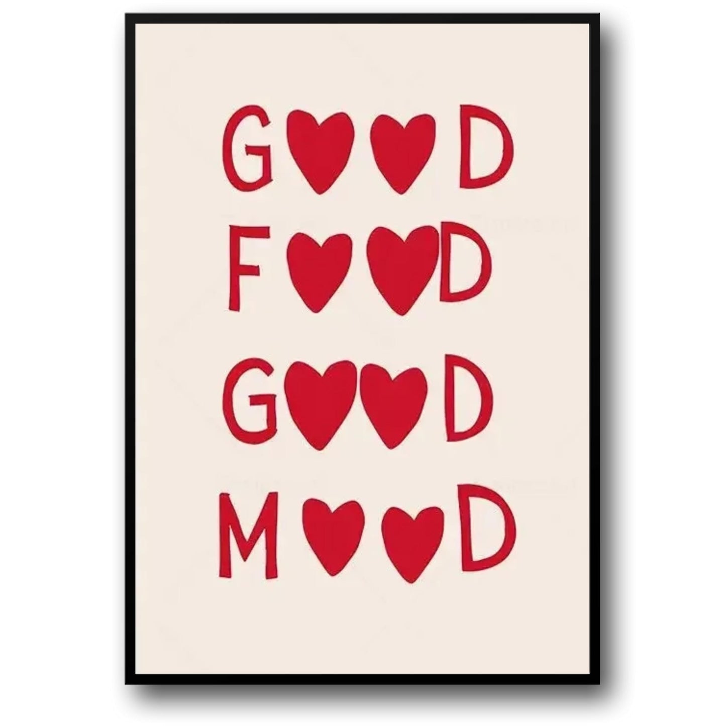Good Food Good Mood | Minimalist Kitchen Art | Black & White