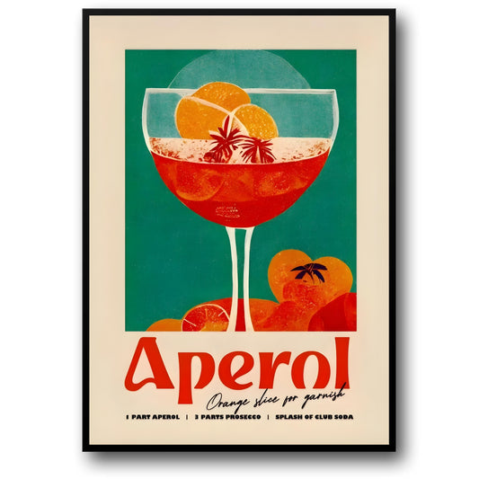Aperol Cocktail Party Poster | Vibrant Artwork | Home Bar Wall Decor | Modern Visual Art | Perfect for Home & Garden