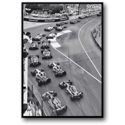 Black & White Vintage F1 | Monaco Grand Prix Racing