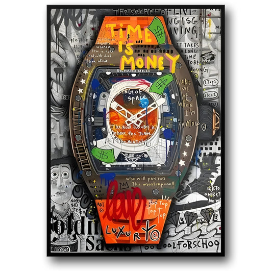 Graffiti Timepiece | Richard Mille Inspired | Modern Urban Decor
