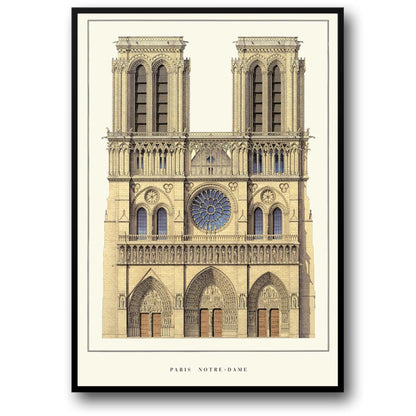 Notre-Dame Cathedral | Paris | France | Iconic Gothic Architecture | European Cathedrals | Architectural Art Posters