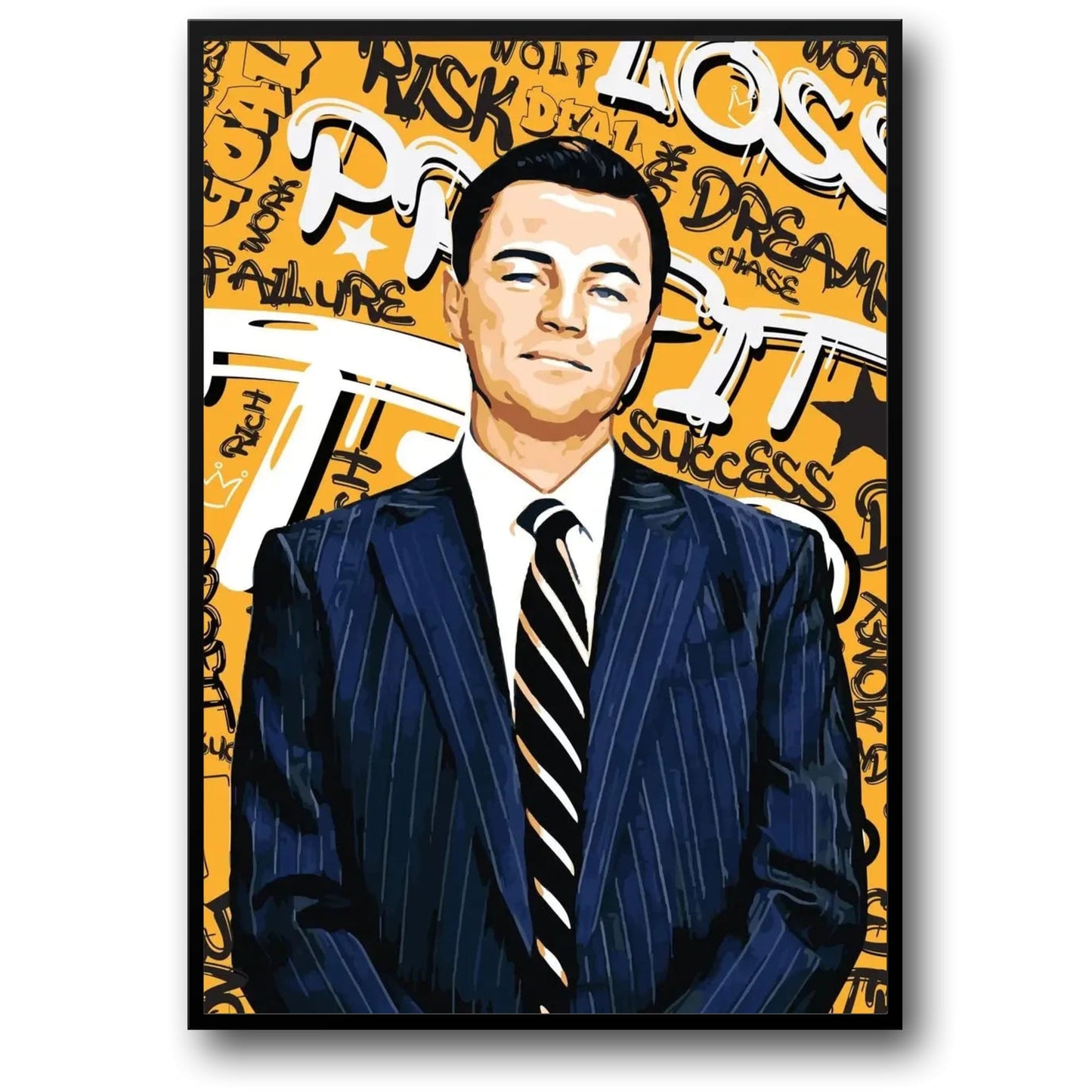 Leonardo DiCaprio Canvas Poster | Classic Movie The Wolf of Wall Street | Home Wall Art Decor Print