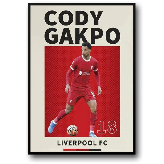 Cody Gakpo Poster | Famous Football Players Art | Soccer Decor | Home Wall Decoration